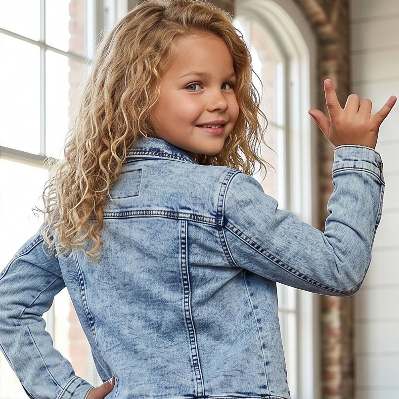 Little Luxe Gold Sequin Denim Jacket
