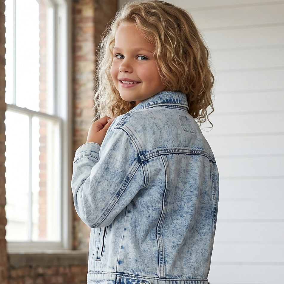 Little Luxe Gold Sequin Denim Jacket