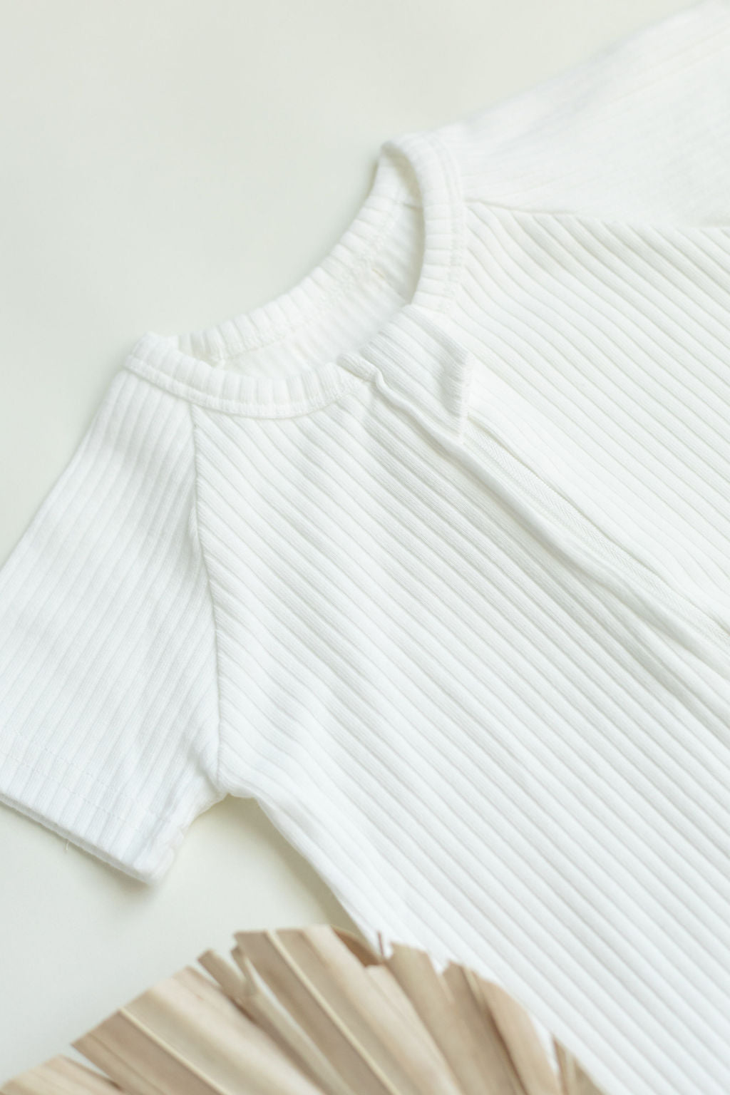 Organic Rib Cotton Baby Romper With Double Zipper
