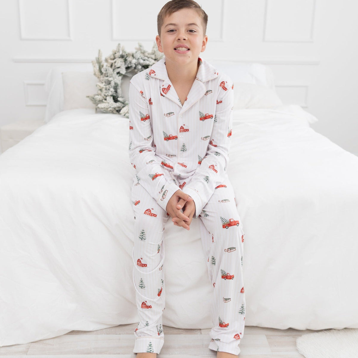 Little Red Truck Youth Unisex Button Down Set