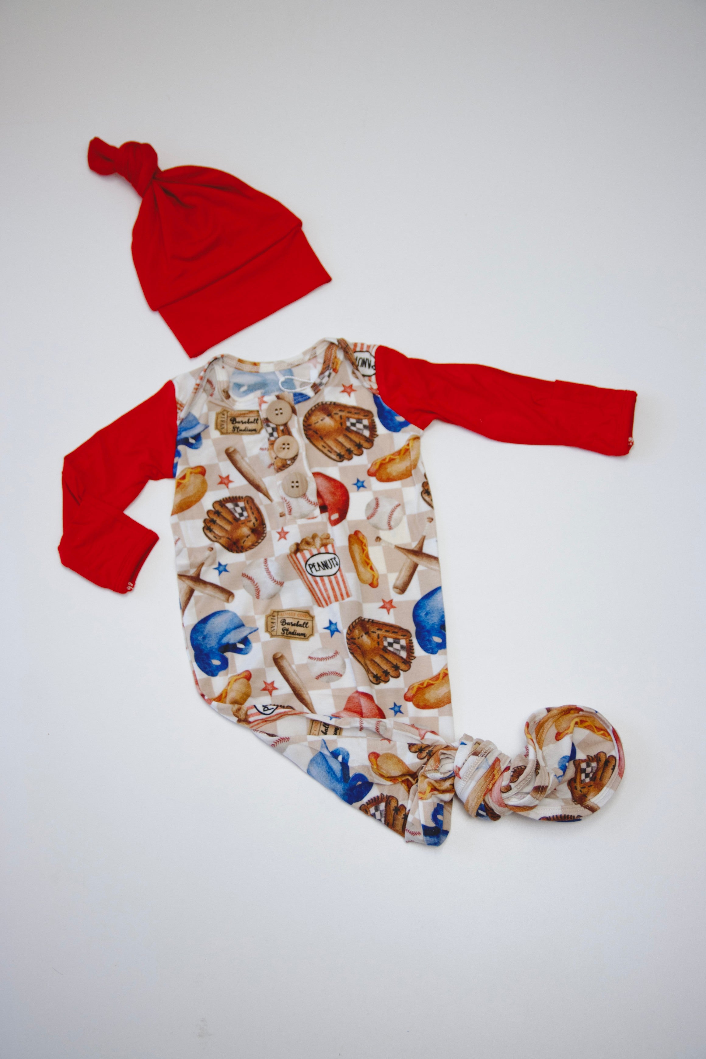 Little Slugger | Bamboo Knot Gown & Hat Set