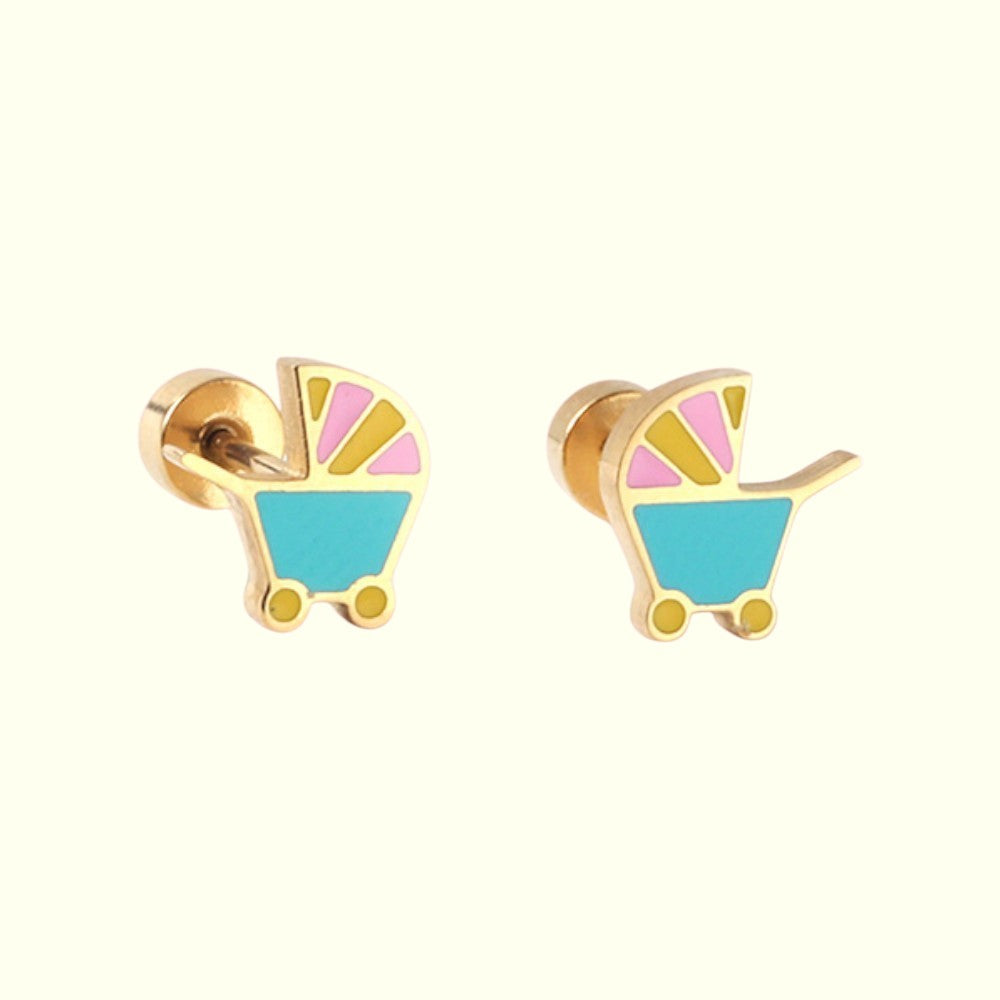 Little Stroller Stud Earrings