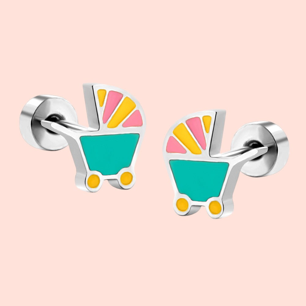 Little Stroller Stud Earrings