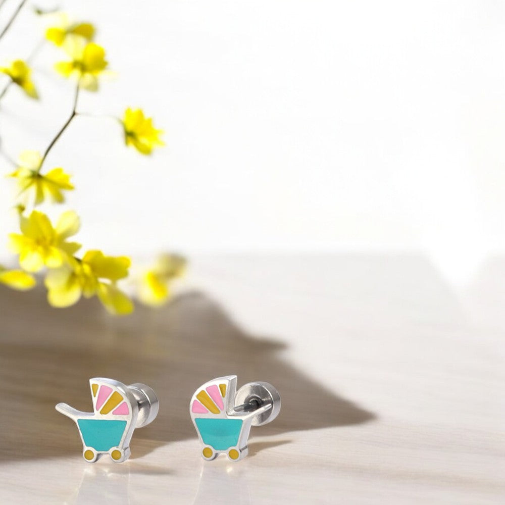 Little Stroller Stud Earrings