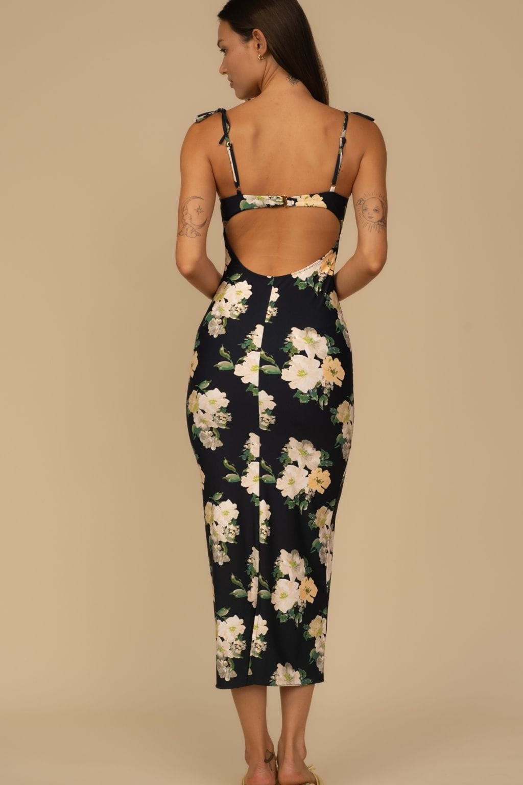 Liz Floral Petal Long Slip Dress