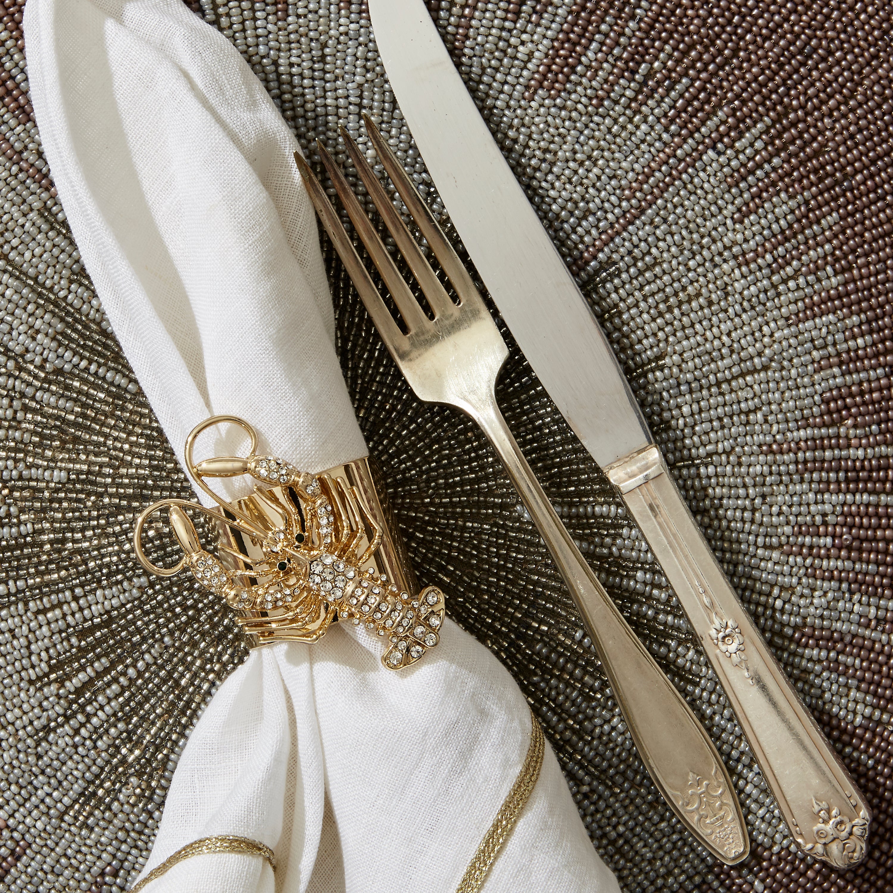 Sparkle Lobster Napkin Rings, Set Of Two