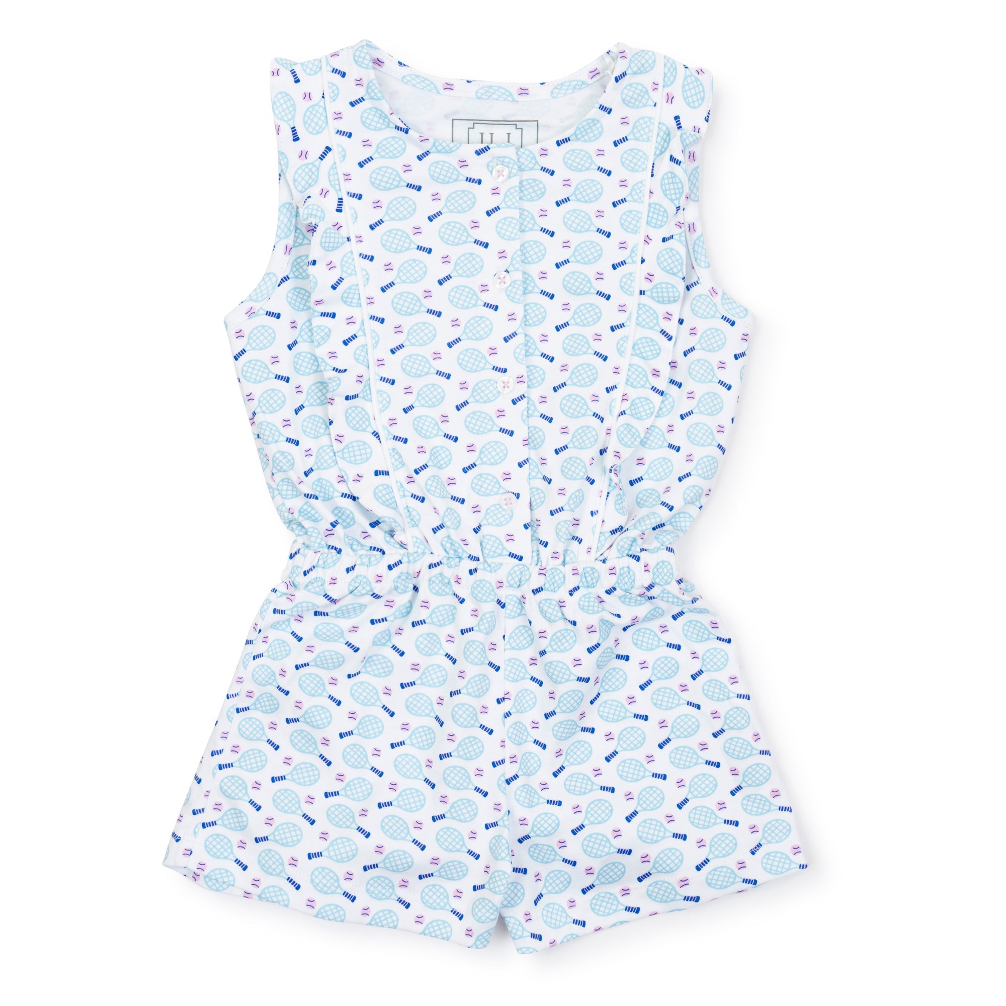 Lola Girls' Pima Cotton Romper - Tennis Match Pink