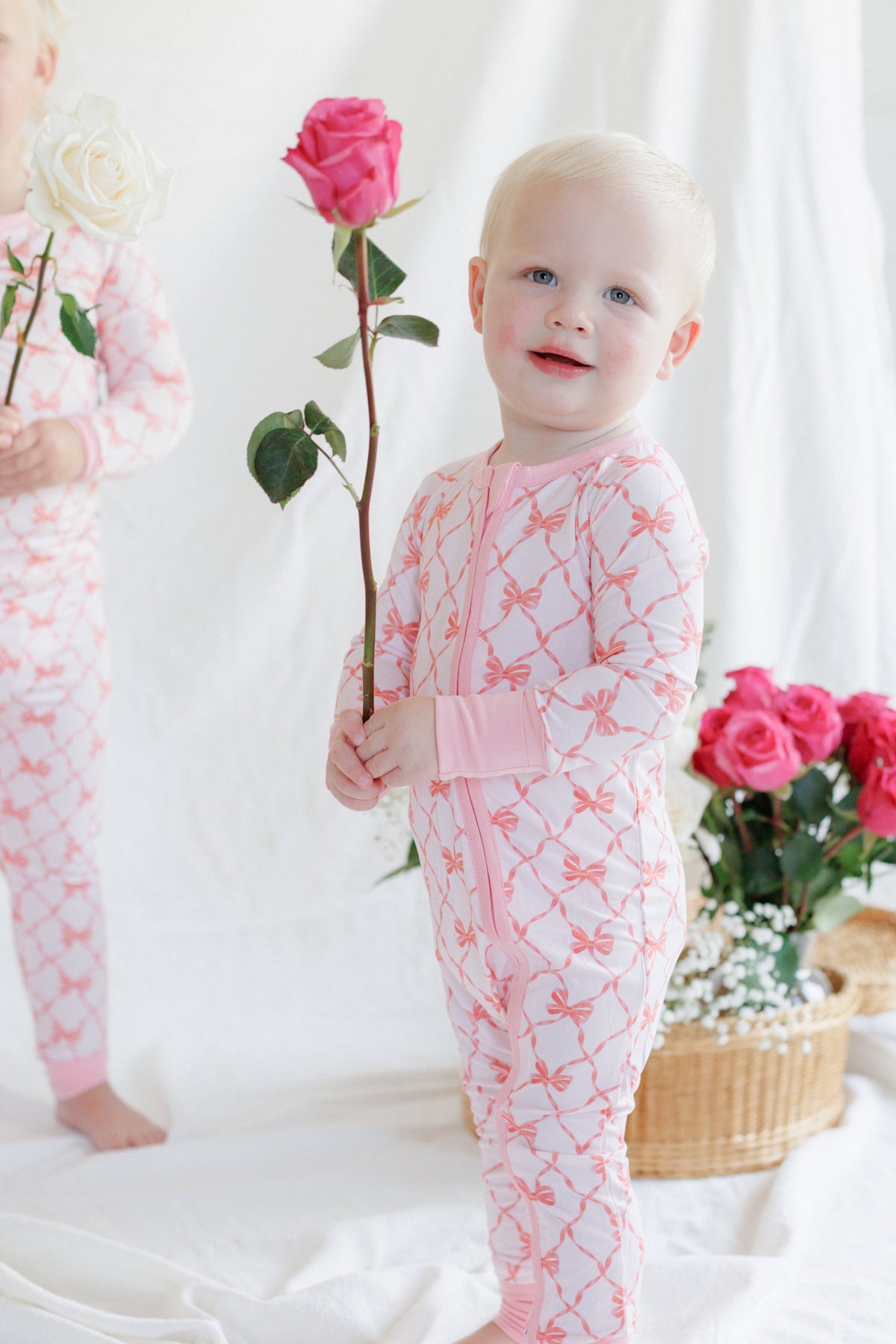 Beautiful Bows Zipper One Piece Pajama