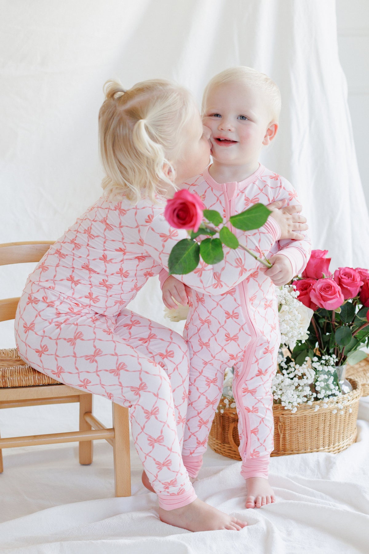Beautiful Bows Zipper One Piece Pajama