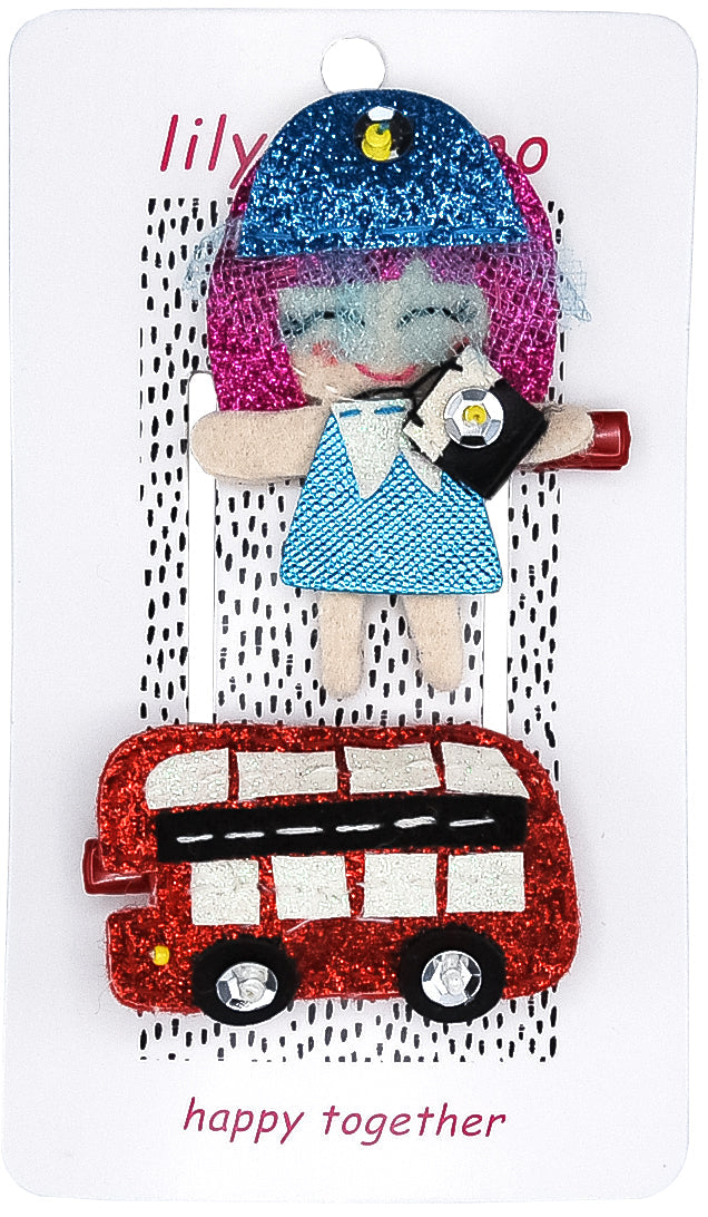 London Bus Hair Clips