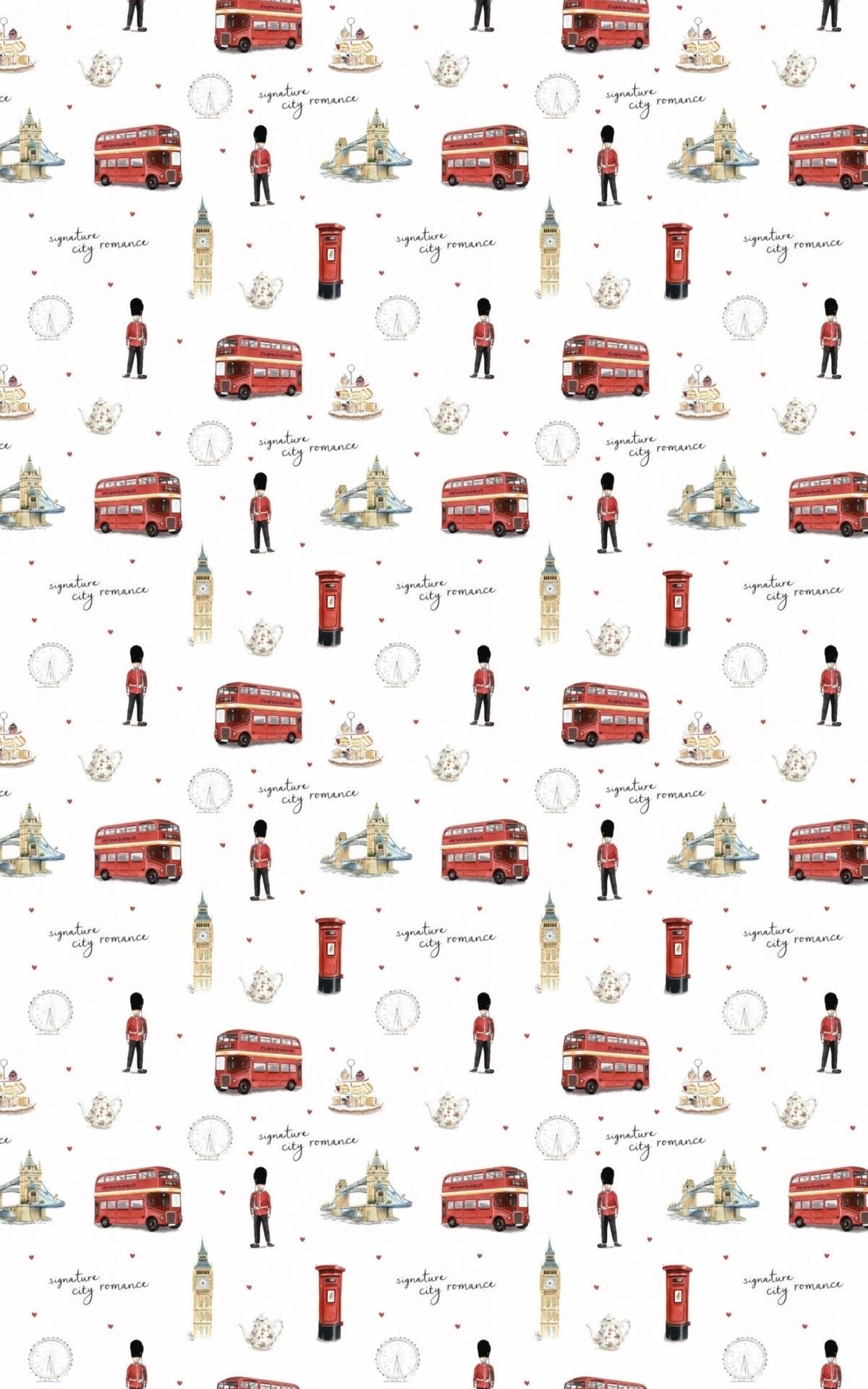 London Love Postcards Wrapping Paper
