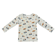 Boys Long Sleeve Rash Guard Swim Shirt In Construction