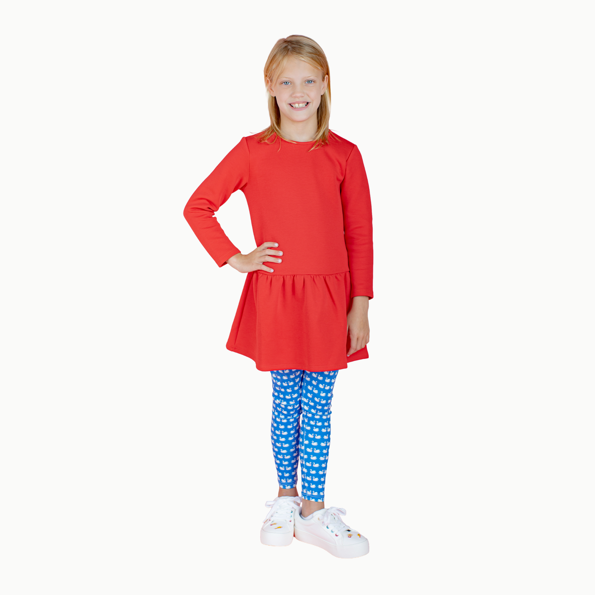 Long Sleeve Tennis Dress In Red