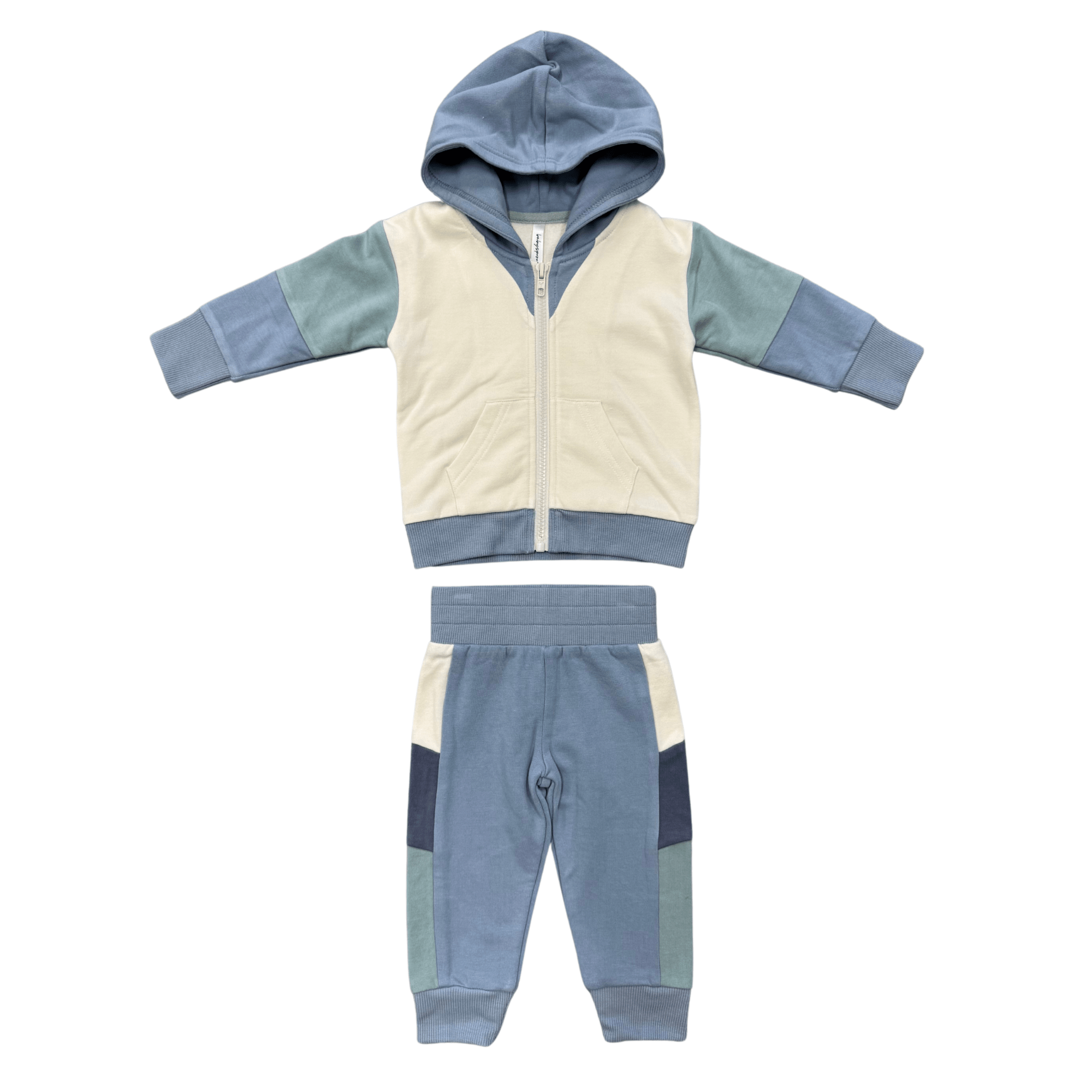 Boys Long Sleeve Track Set In Dusty Blue