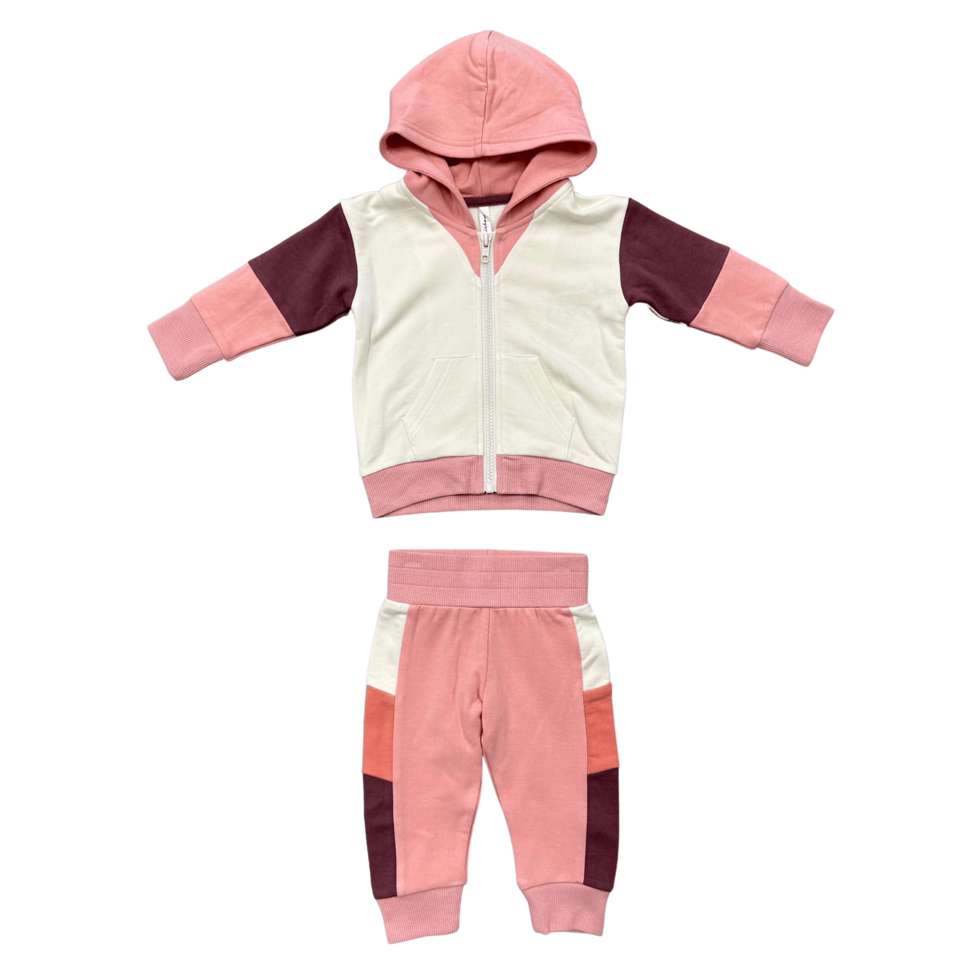Girls Long Sleeve Track Set In Mellow Rose