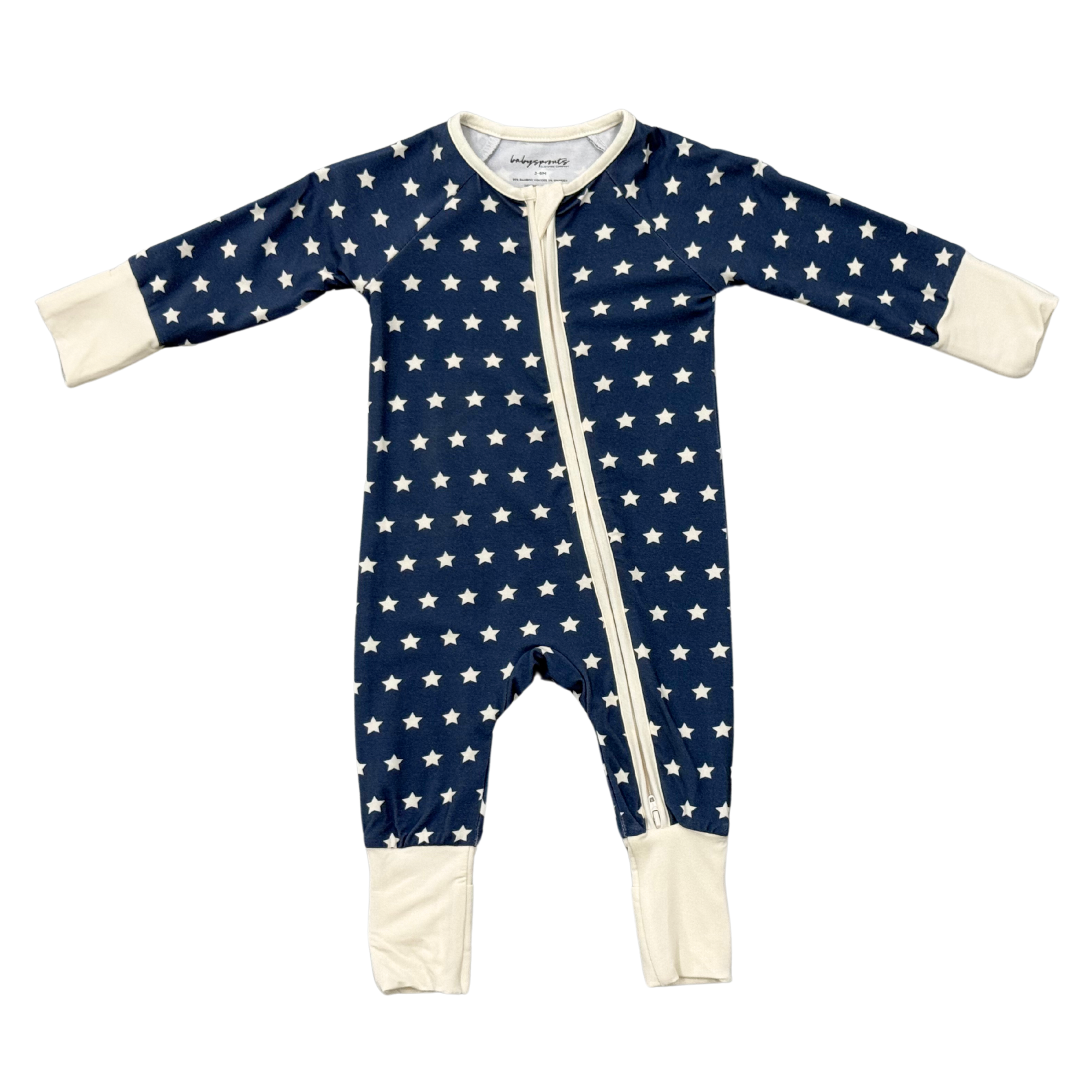 Baby Boy Long Sleeve Zip Romper In American Stars