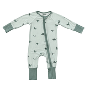 Baby Boy Long Sleeve Zip Romper In Dinosaur