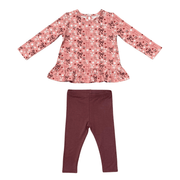 Girl's Long Sleeve Peplum Set