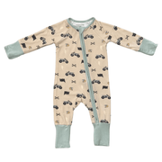 Baby Boy Long Sleeve Zip Romper In Dirt Bikes