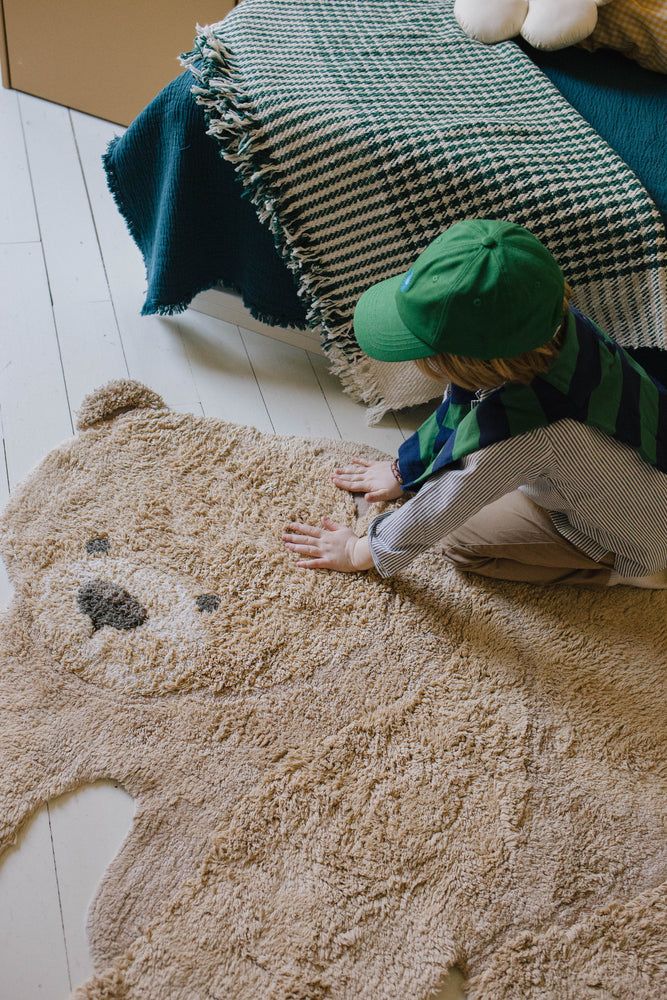 Washable Animal Cotton Rug Bear