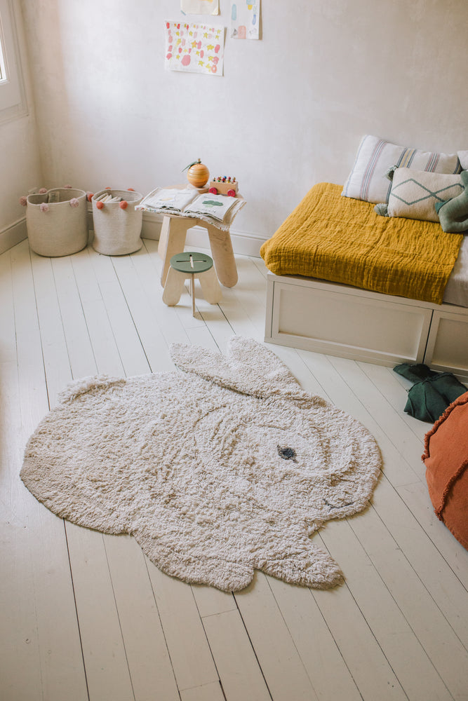 Washable Animal Cotton Rug Bunny