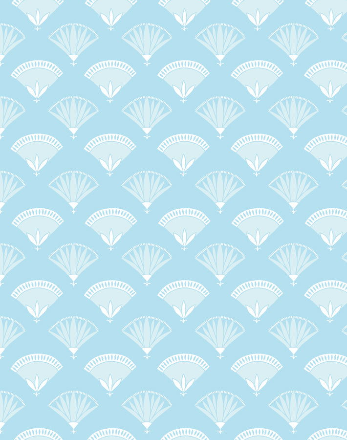 'lotus Papyrus' Wallpaper By Tea Collection - Baby Blue