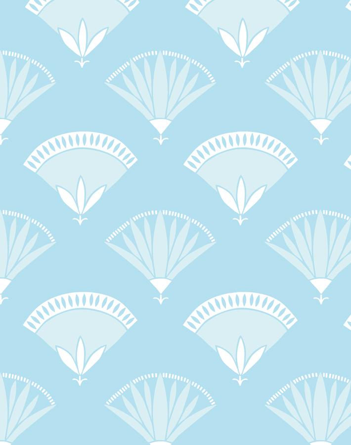 'lotus Papyrus' Wallpaper By Tea Collection - Baby Blue