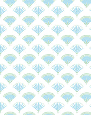 'lotus Papyrus' Wallpaper By Tea Collection - Blue Green