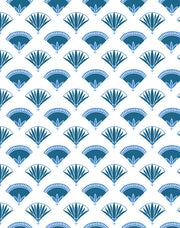 'lotus Papyrus' Wallpaper By Tea Collection - Cadet Blue