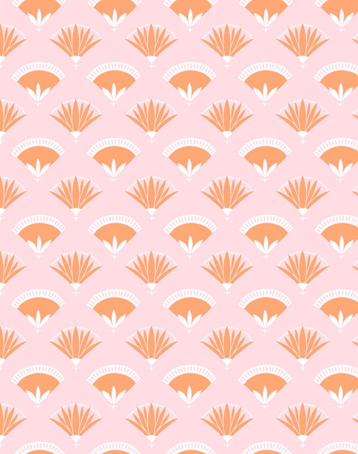 'lotus Papyrus' Wallpaper By Tea Collection - Creamsicle