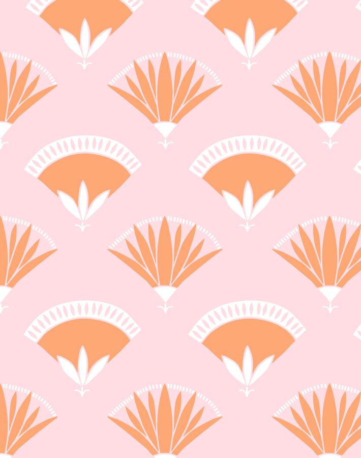 'lotus Papyrus' Wallpaper By Tea Collection - Creamsicle