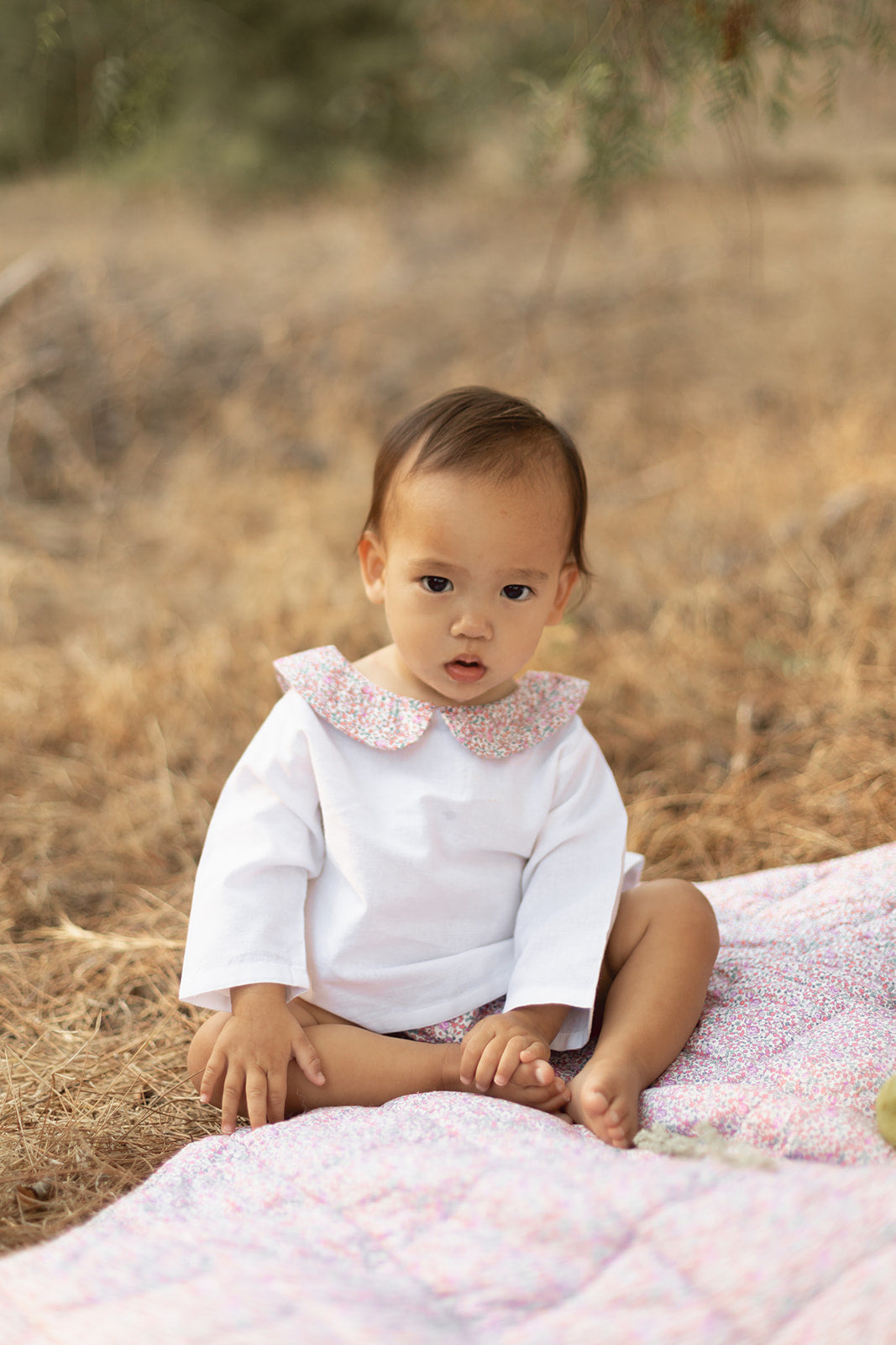 Gift Set | Double Button Blouse And Liberty 'eloise' Pink Bloomer