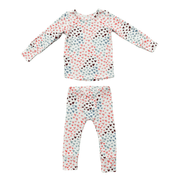 Girls Long Sleeve Lounge Set In Rainbow Hearts