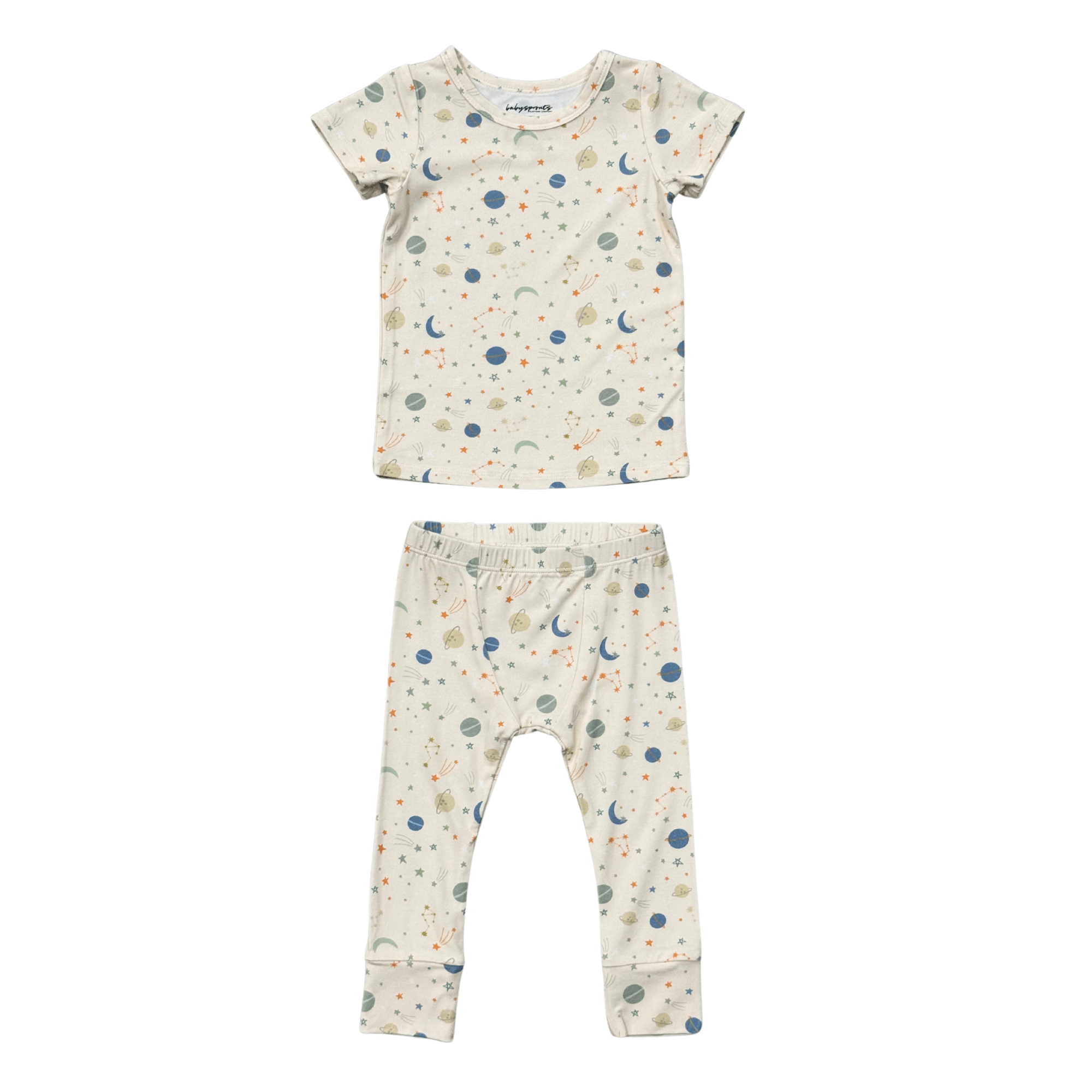 Boys Short Sleeve Lounge Set In Planets