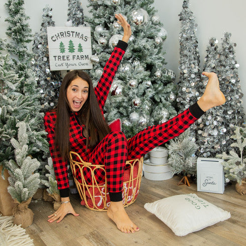 Adult Unisex Basics Faux Butt Flap Christmas Jammies (miller Collection)