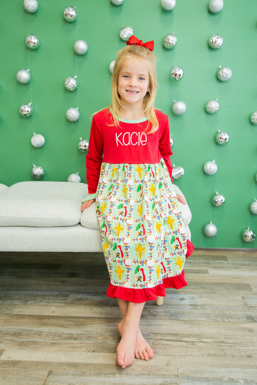 Girls Holiday Long Sleeve Dress