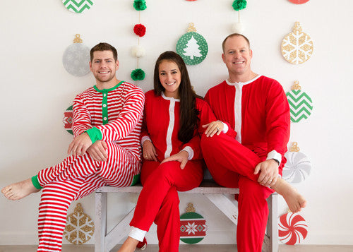 Adult Unisex Basics Faux Butt Flap Christmas Jammies (miller Collection)