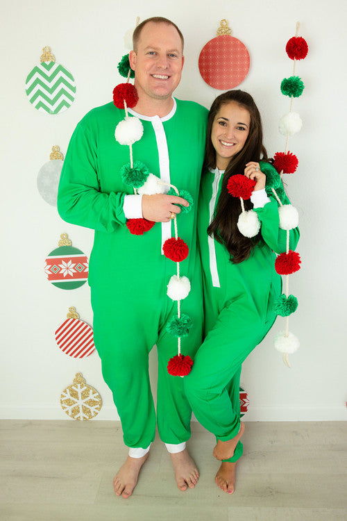 Adult Unisex Basics Faux Butt Flap Christmas Jammies (miller Collection)