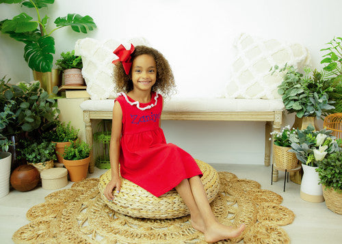 Girls Sleeveless Dress With Lace (discontinued - Sale)