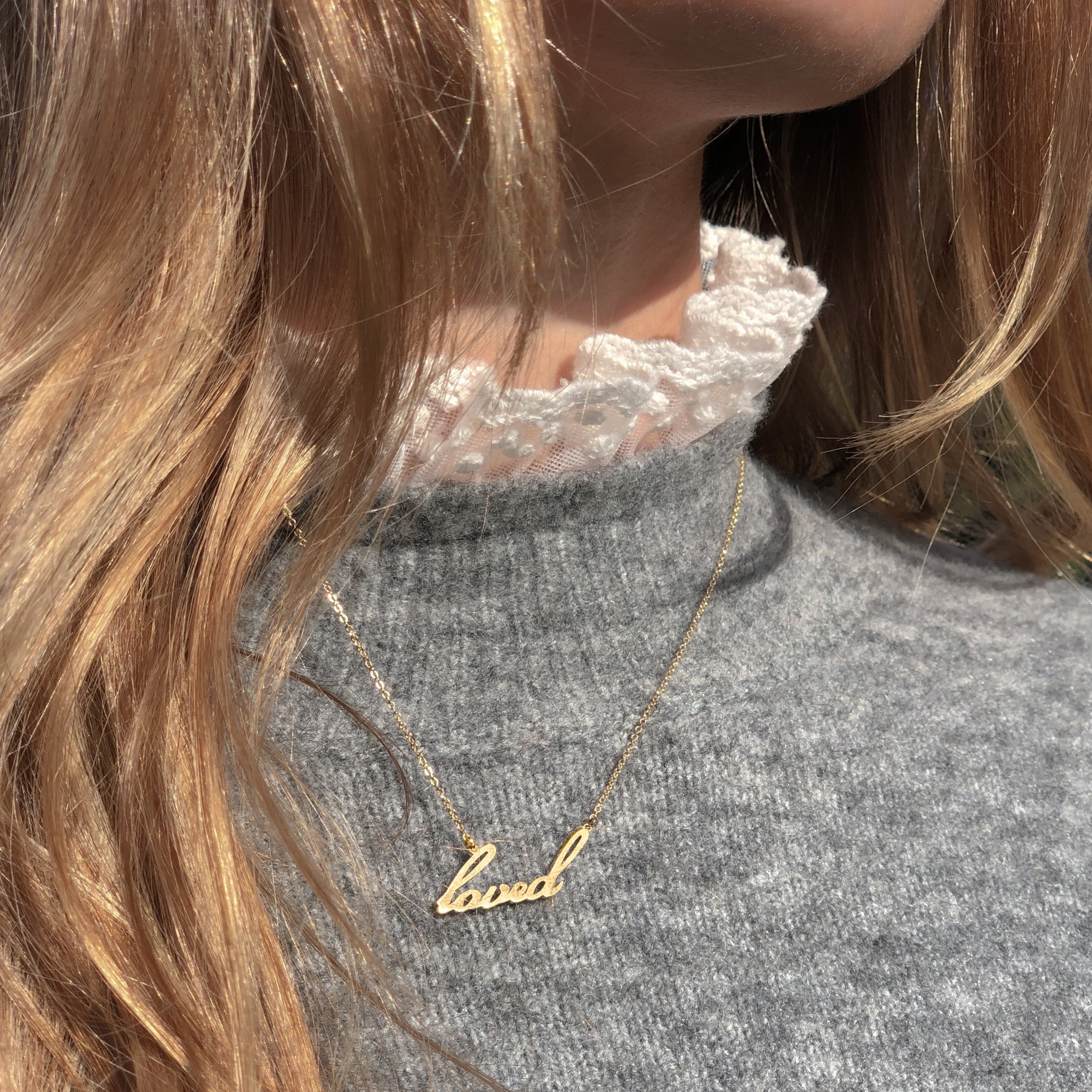 Loved Script Necklace