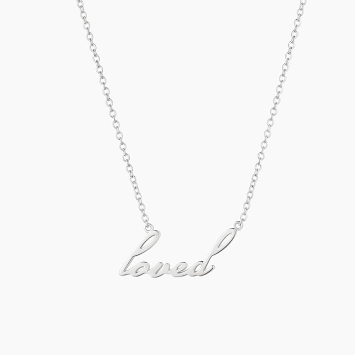 Loved Script Necklace