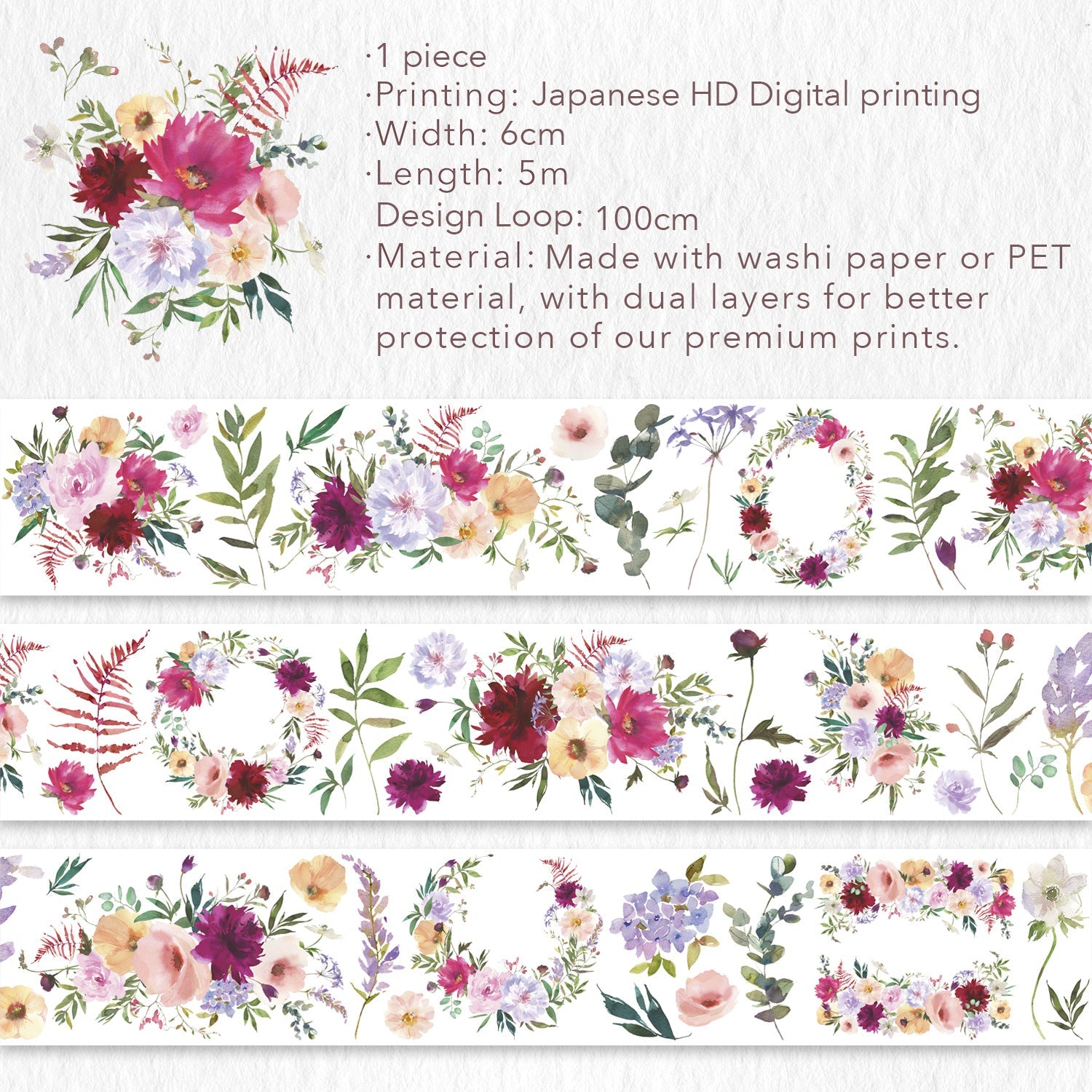 Lovely Garden Wide Washi / PET Tape by The Washi Tape Shop