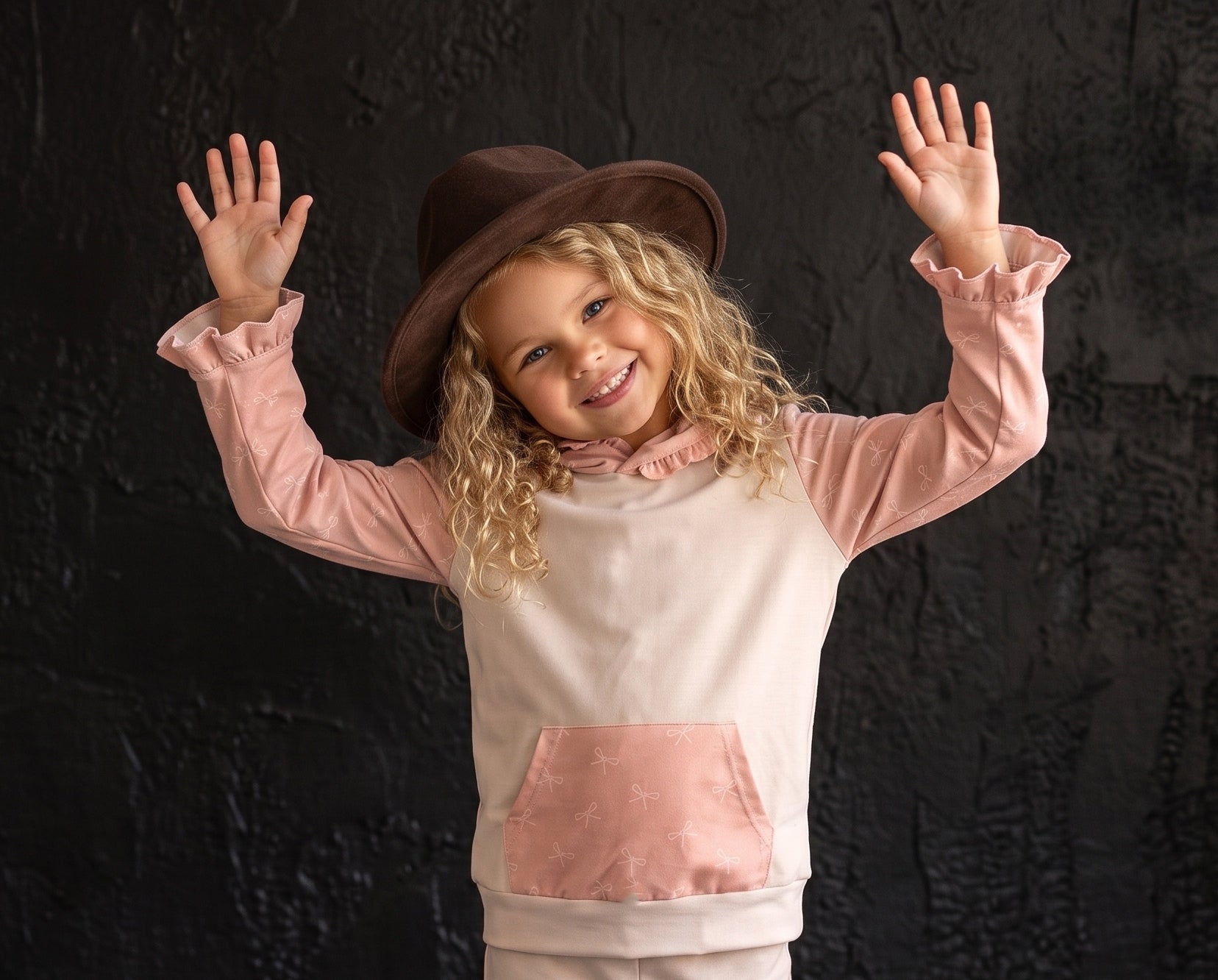 Pink Bow Lucy Hooded Set