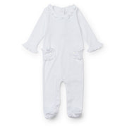 Lucy Pima Cotton Romper For Girls - White