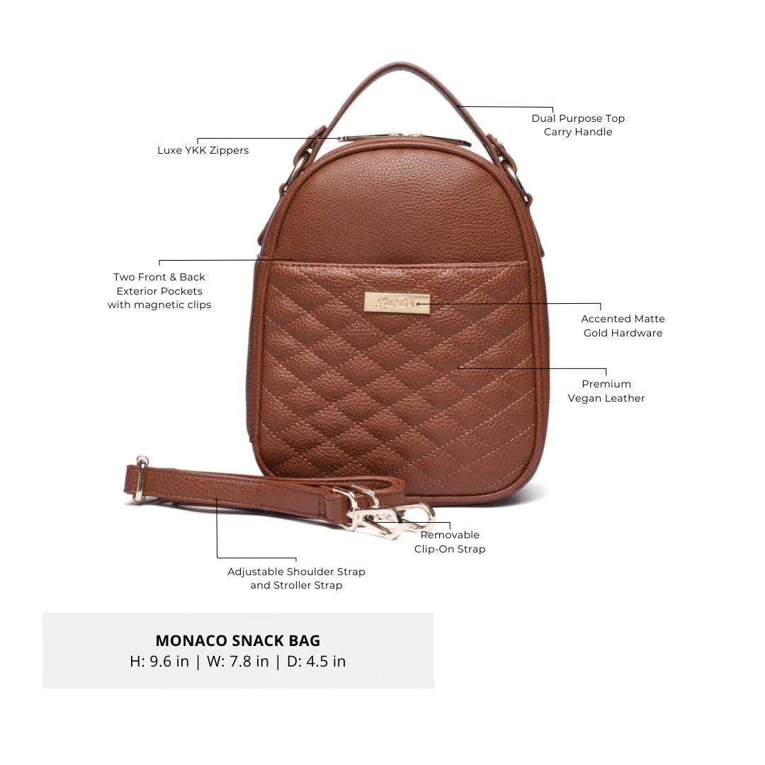 Monaco Snack Bag | Caramel Brown