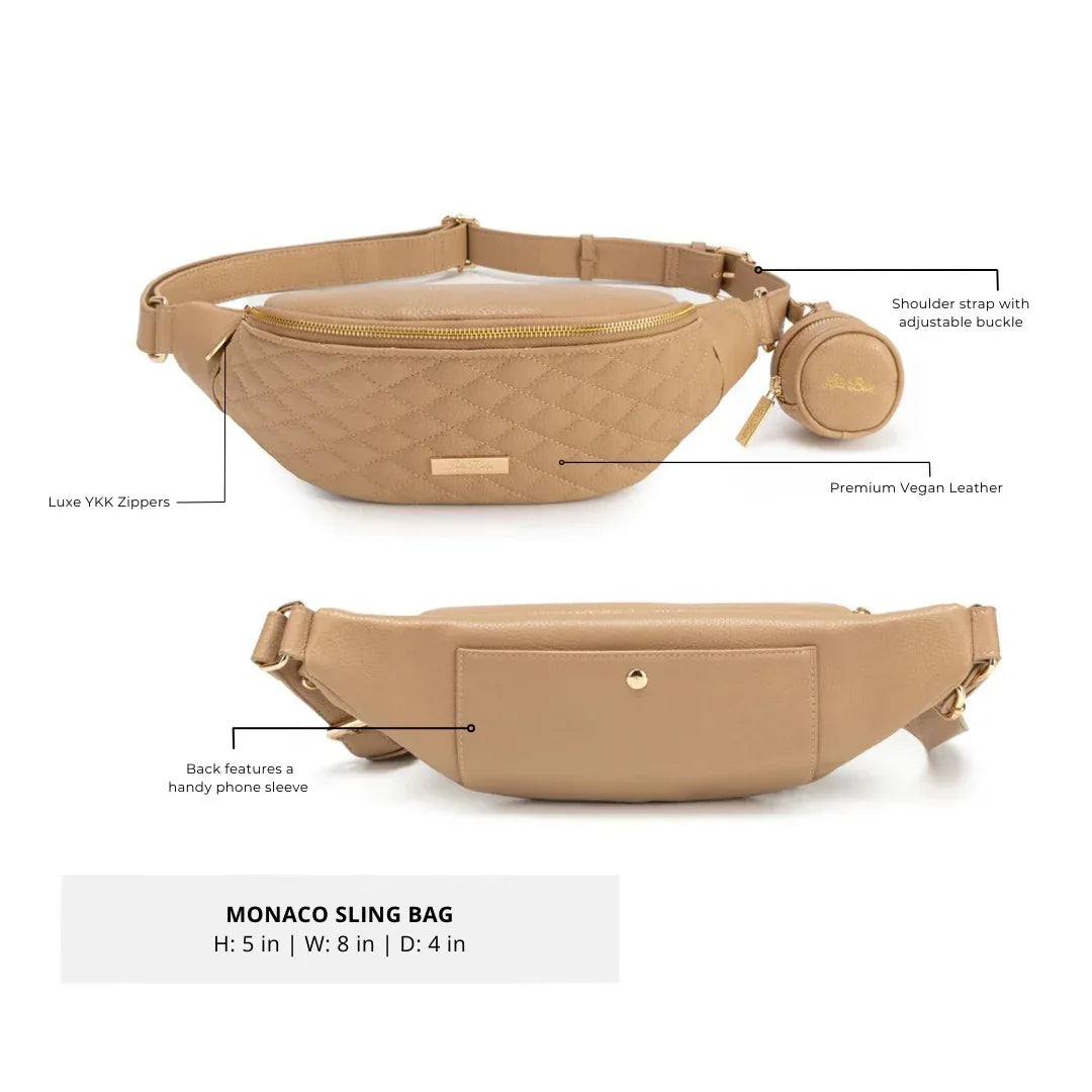Monaco Sling Bag | Latte Brown