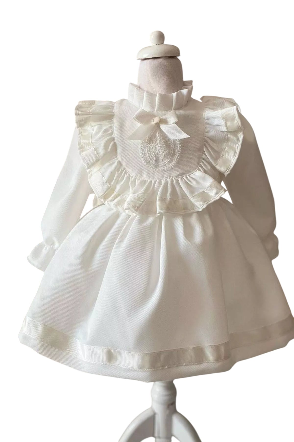 Luna White Long Sleeve Party Dress