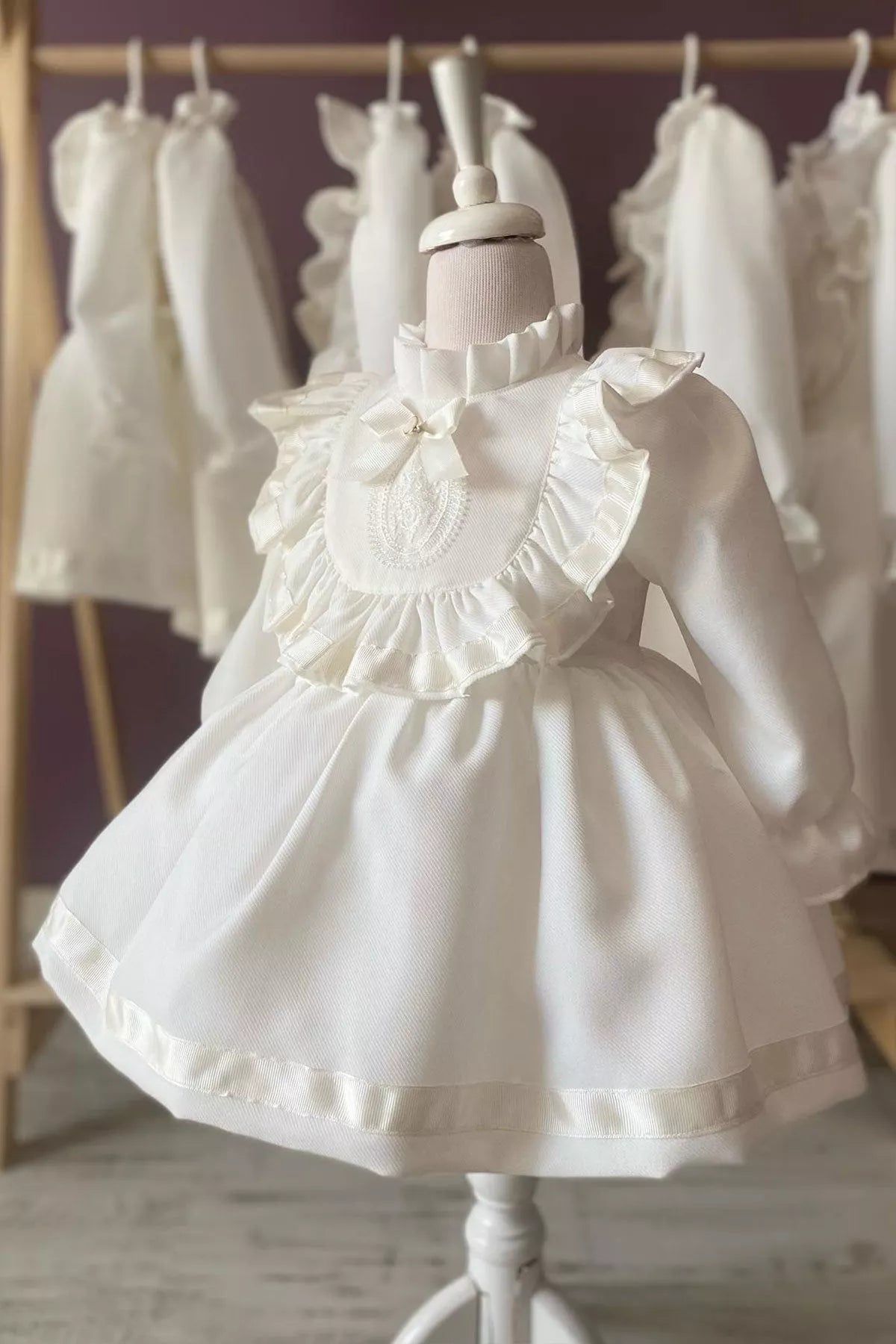 Luna White Long Sleeve Party Dress