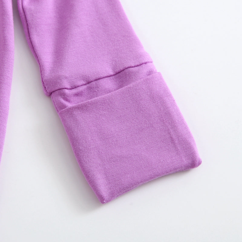 Luxie Lavender Ruffled Zipper Baby Romper