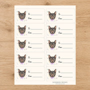 Lykoi Purrfectly Yours Gift Tag Sticker Sheet